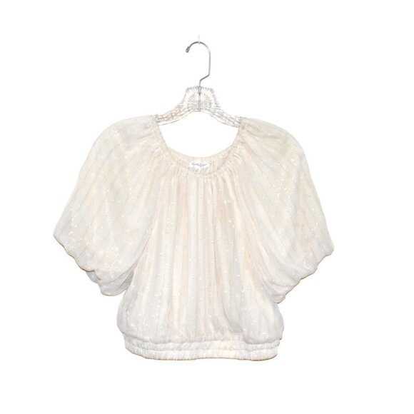 By The River Swiss Dot Boho Summer Crop Top Size L NWOT - Picture 1 of 11